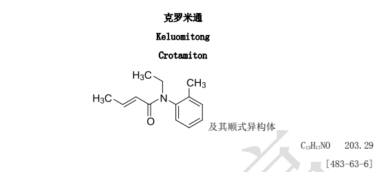 藥典委發布克羅米通國家藥用輔料標準草案